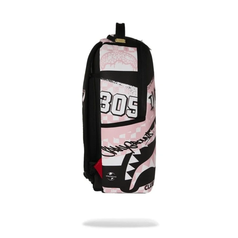 NEW Sprayground Inter Miami Stencil Shark DLXSV Pink Black Backpack MLS Soccer